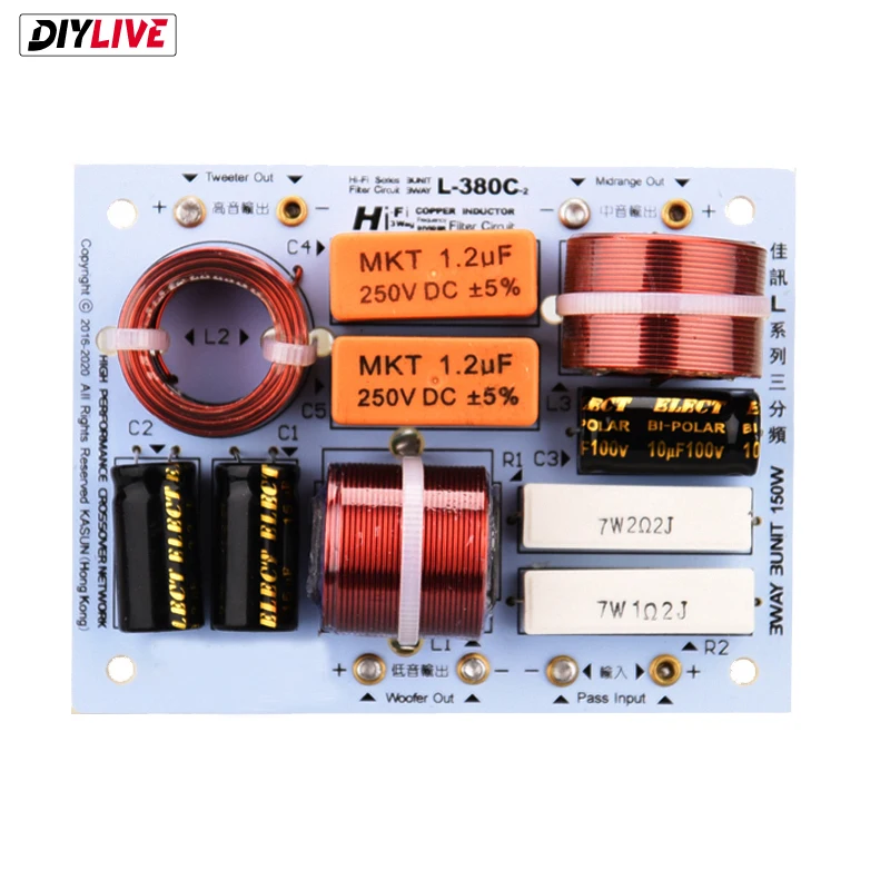DIYLIVE KASUN L-380C 3-сторонний выход 3-динамик (ВЧ + средний бас) высокой четкости спикер