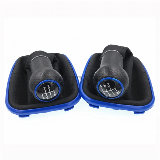 Новинка 5 6 скоростей синяя ручка переключения передач из искусственной кожи С