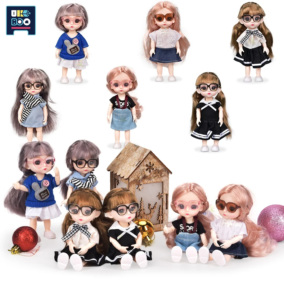 

UKBOO 6inch High Quality 1/12 13 Moveable Fashion Jointed Dolls BJD Naked Nude Body Clothes Baby Doll Figures Toys Children Girl