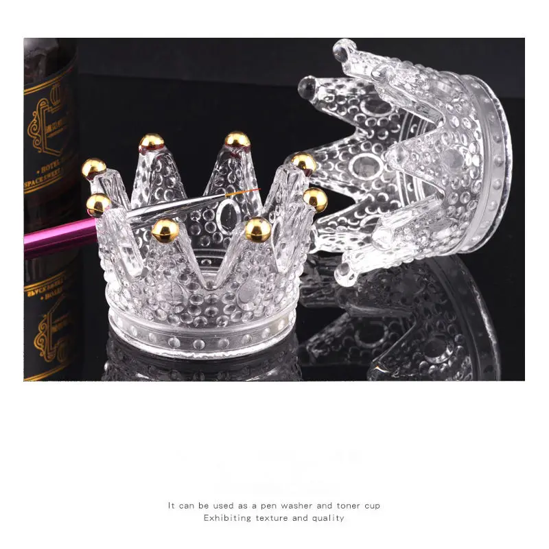 INS трехмерная тисненая стеклянная Корона щетка для ногтей дисплеер подставка