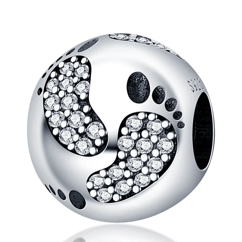 

100% 925 серебряный цвет розовое золото и серебряные круглые циркониевые бусины Подвески подходят для браслетов и браслетов для женщин ювелир...