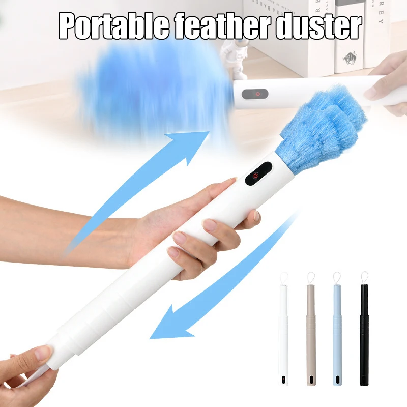 

Electric Feather Duster Electrostatic Adsorption Dusting Brush 360° Rotatable Household Cleaner for Home & Office Use xqmg New