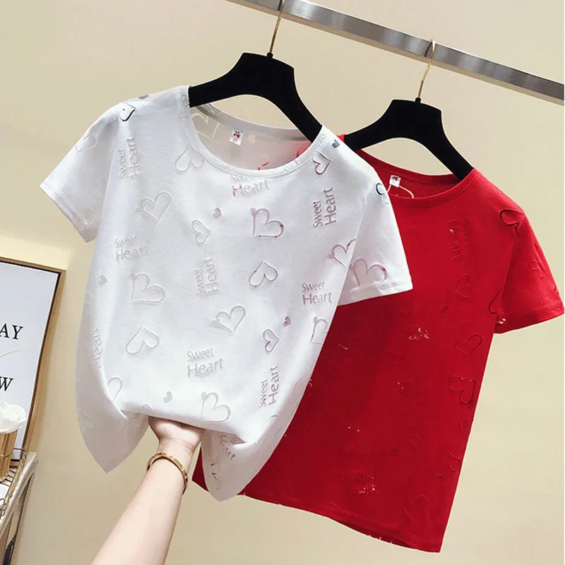 Футболка женская летняя с круглым вырезом и коротким рукавом прозрачная белая |