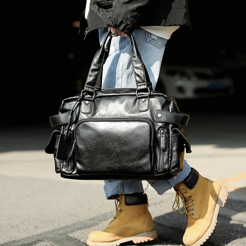 Fashion street men's bag shoulder bag messenger bag men's bag handbag casual trend bag travel bag