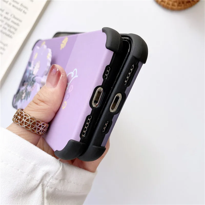 

KONSMART Case P Smart 2021 Hot INS Cute Flower Phone Cases For Huawei Y7A 2020 Luxury Silicon Soft Back Cover With Holder Fundas