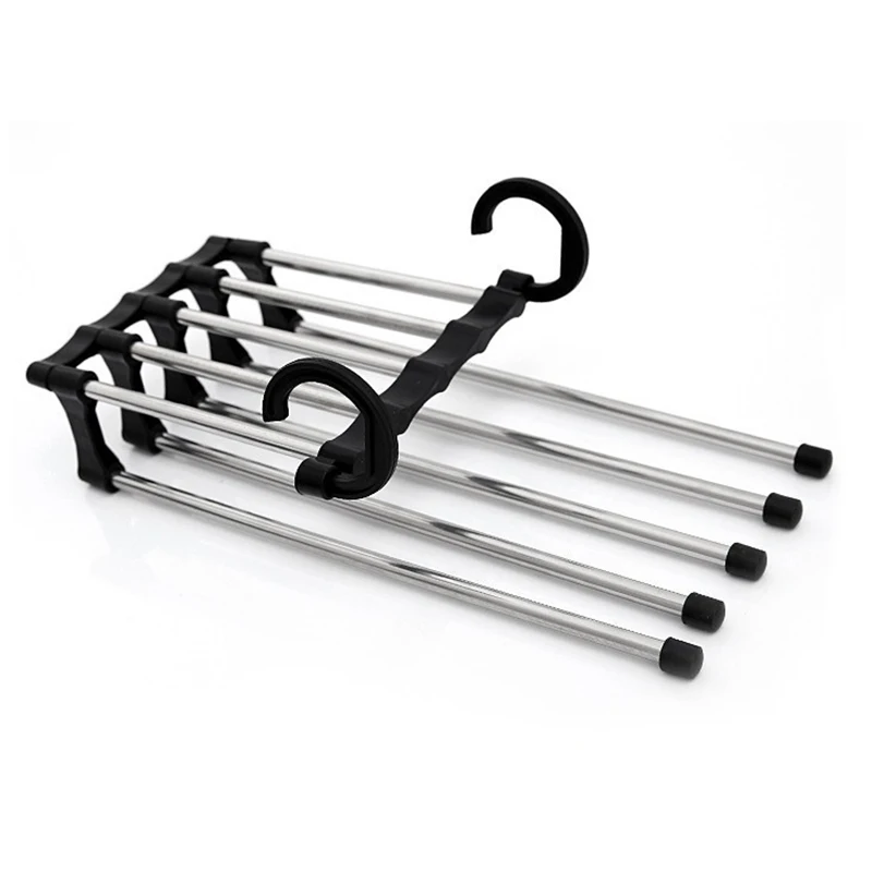 

5 In 1 Pants Rack 5 Levels Stainless Steel Multi-functional Wardrobe Magic Hanger Clothes Hanger Pants Racks Storage Hanger