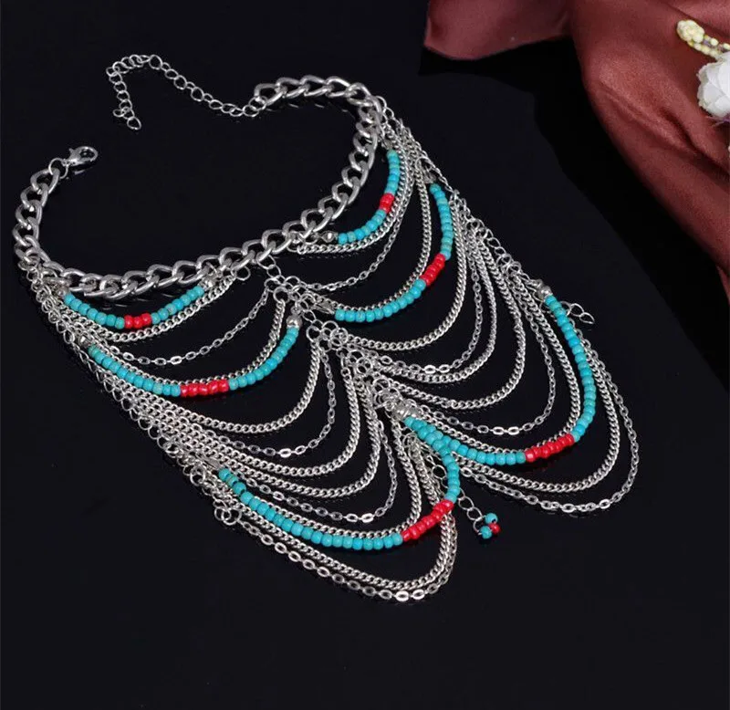 Браслеты Kymyad Женские многослойные богемные украшения на лодыжку ювелирные в