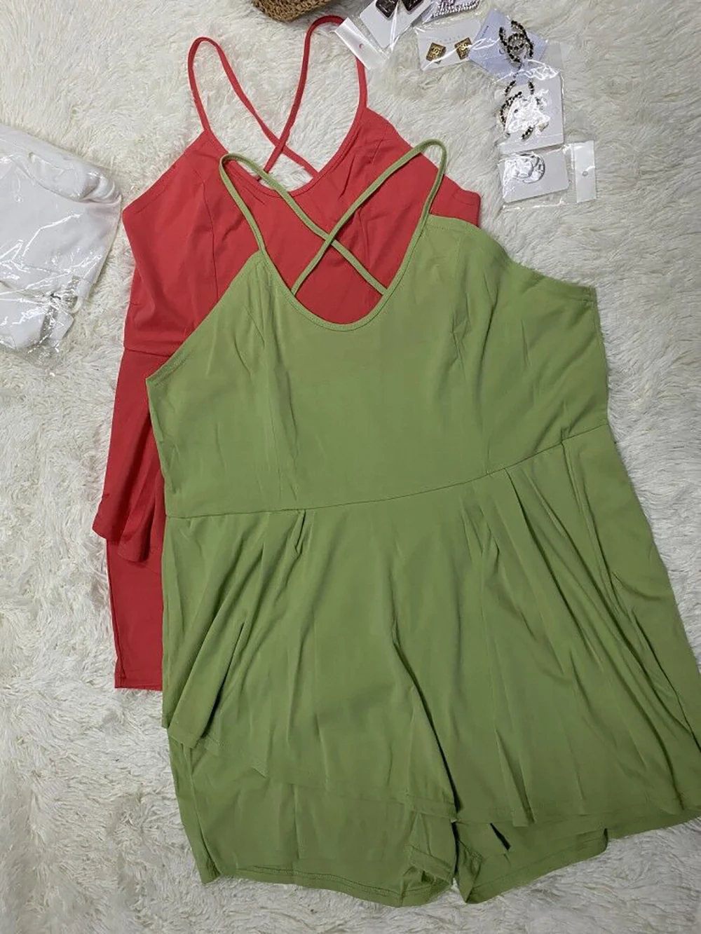 Размера плюс комбинезон женский однотонный без рукавов с V-образным вырезом боди