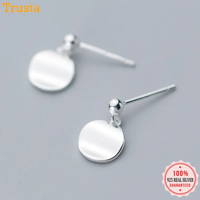 Trustdavis Аутентичные серьги гвоздики из 925 стерлингового серебра пробы модный