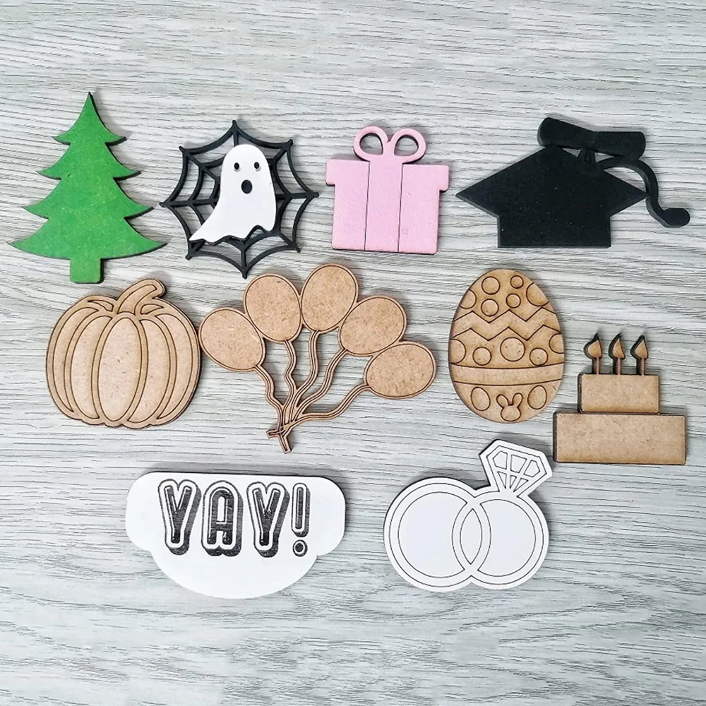 Calendar Gnome Door Sign House Number Holiday Countdown Tool Family Logo Wooden Ornament Decorations Christmas Thanksgiving |