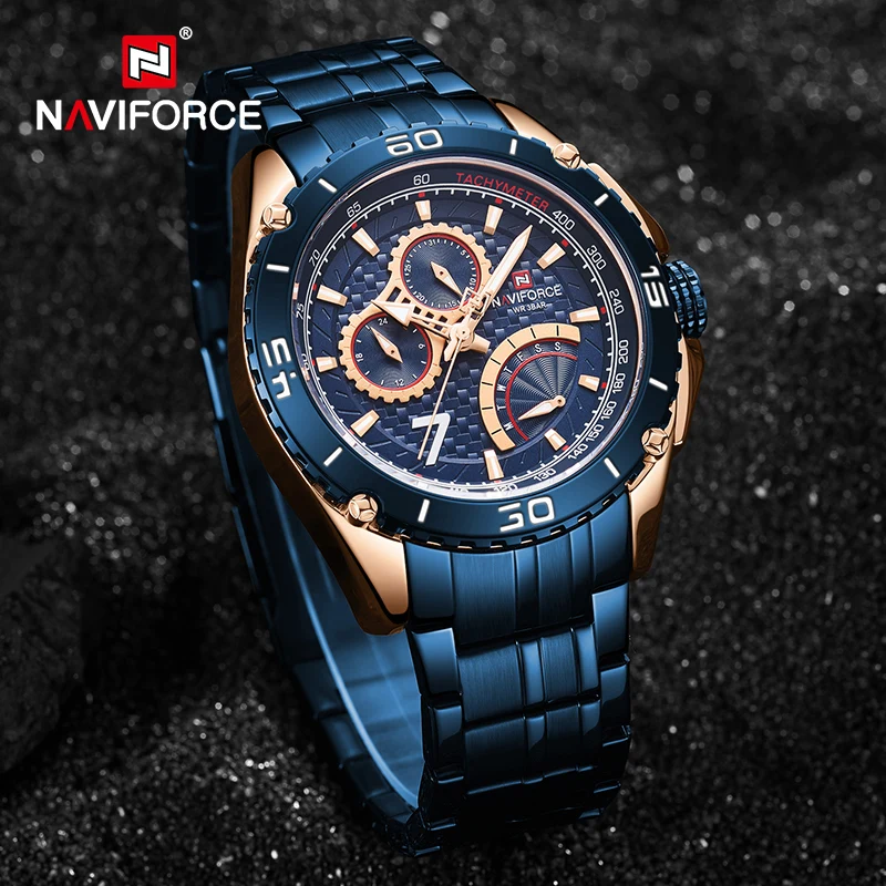Часы наручные NAVIFORCE Мужские кварцевые роскошные Брендовые спортивные