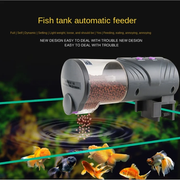 

Plastic Automatic Fish Feeder Batteries Needed Timer for Aquarium Tank Fish Food Dispenser Pet Feeders 12/24 Hours Feeding ZA134