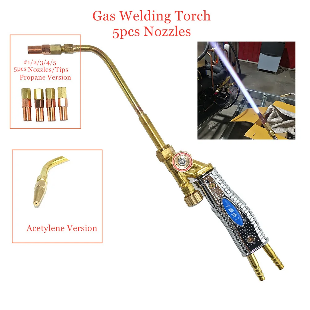 Gas Welding Torch Acetylene Propane Jet torch Gas Welding Tools Brazing Torch Air Conditioning Copper Aluminum Pipe Welding Gun