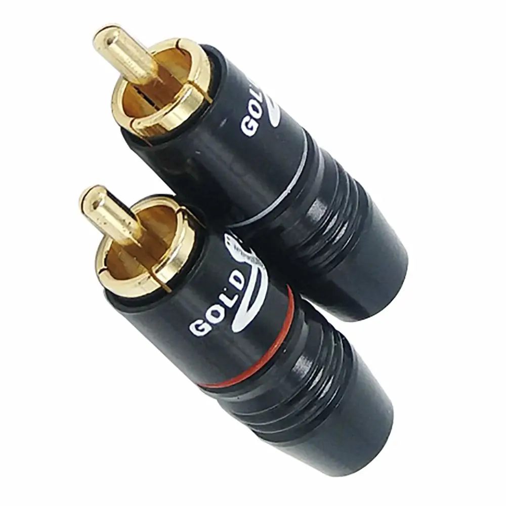 RCA разъем для 8 мм аудио кабель позолоченный штекер Профессиональный динамик