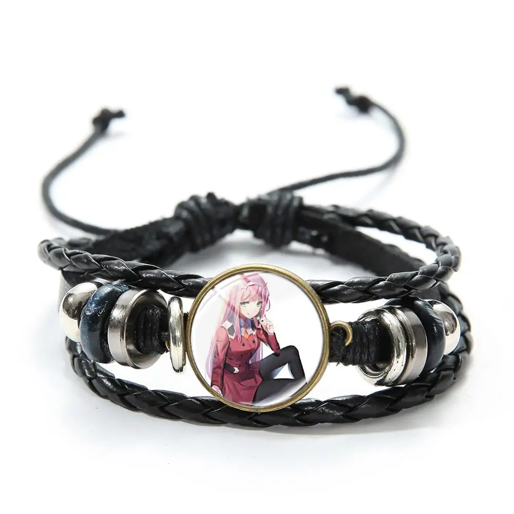 Новое поступление милый женский браслет Zero Two классический регулируемый кожаный