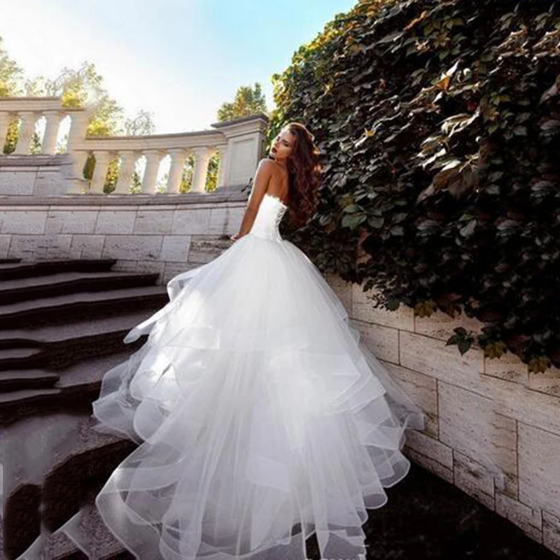 

BAZIIINGAAA Simple Wedding Dress Lace Little Beading Strapless Dress Luxury WeddingGowns Bridal Can Be Washed Bride Dresses