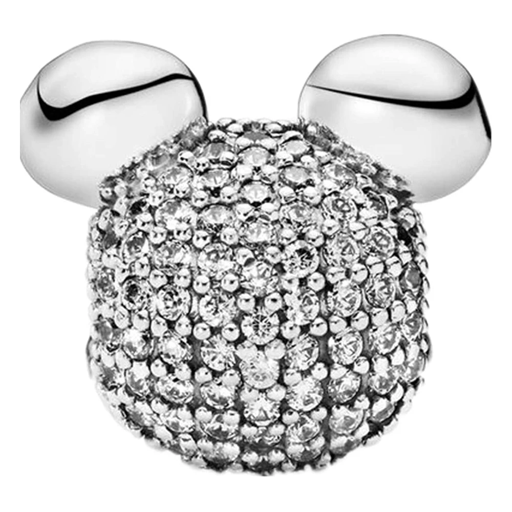 

BESTLOVE Disney Silver Mickey Mouse Charm fits Pandora Charms Bracelets-925 Sterling Silver Cubic Zirconia Bead