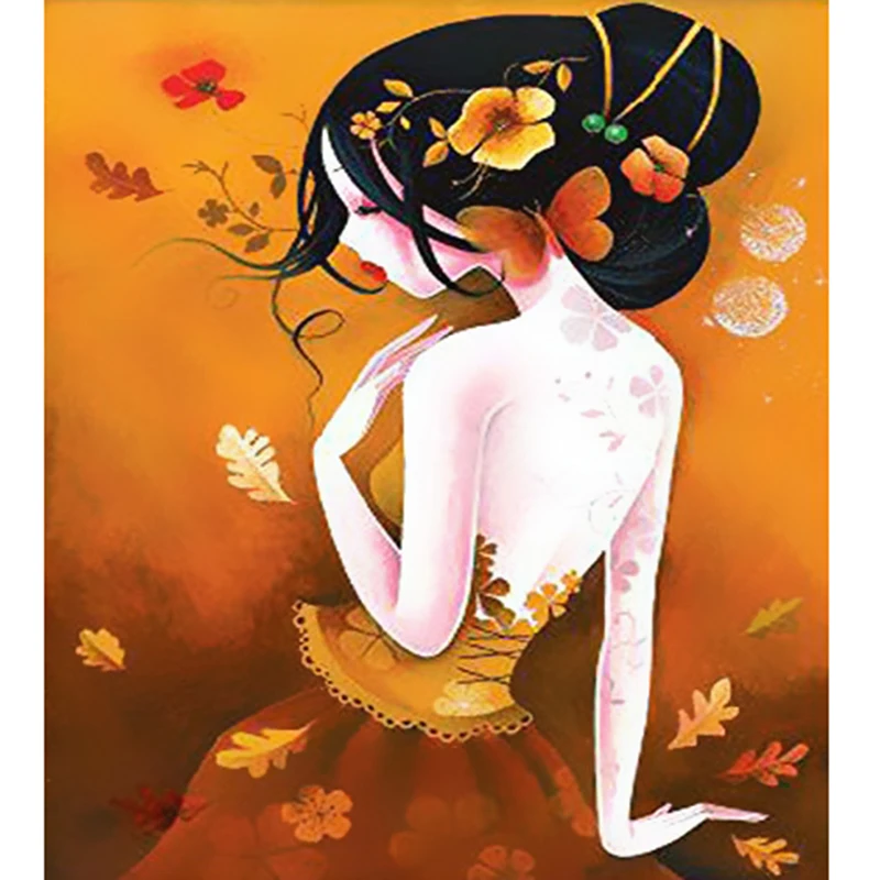 

Adult painting with digital pictures on canvas through digital beauty oil painting" through digital home decoration oil painting