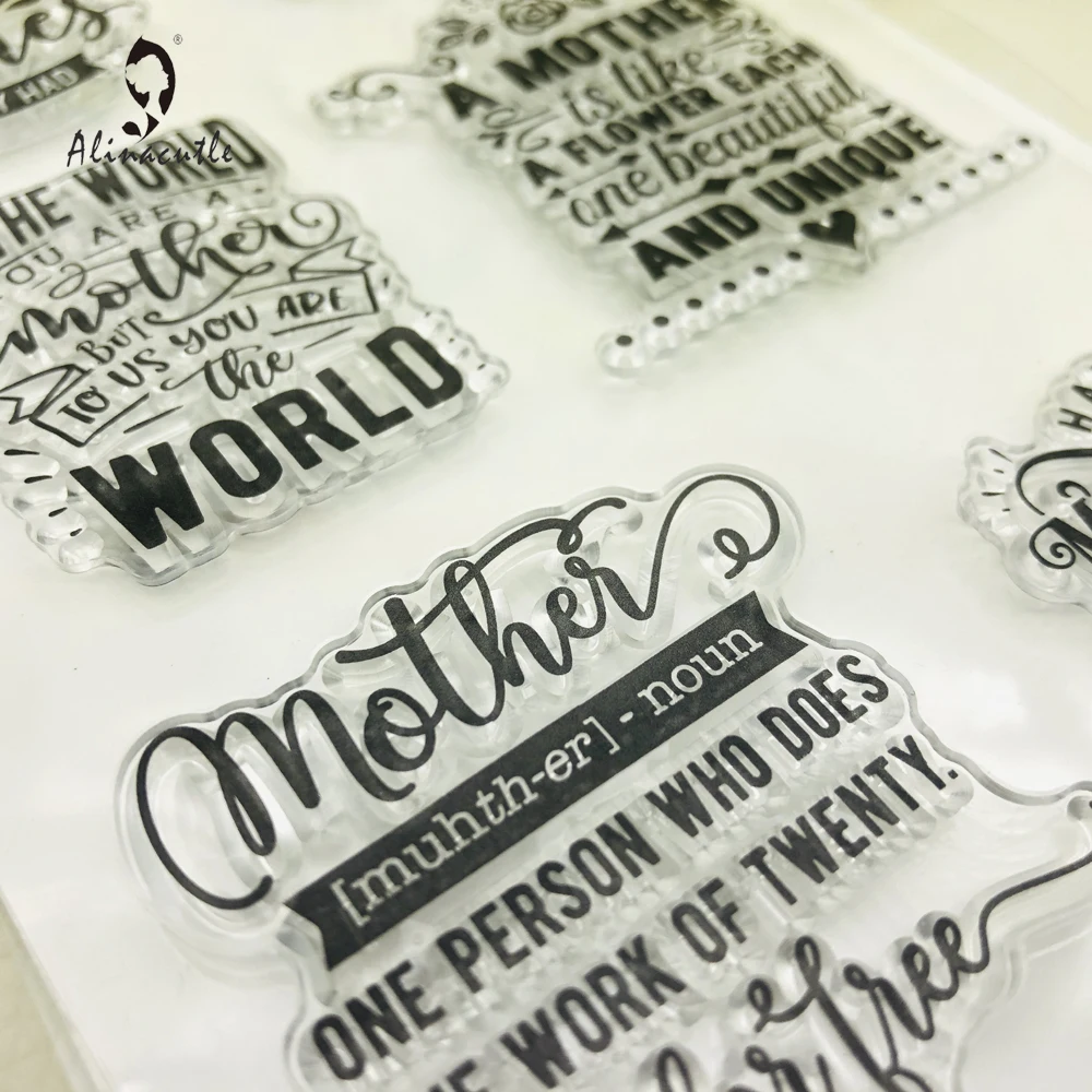 

CLEAR STAMPS Mother Sentiment Scrapbooking Card Album Paper Craft Rubber Roller Transparent Silicon Clear Stamp AlinaCraft