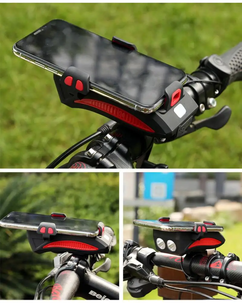 4 In 1 Multi-function 2000/4000mA Cycling FlashLight USB Rechargeable LED Bike Head Lamp Horn Phone Holder | Спорт и развлечения