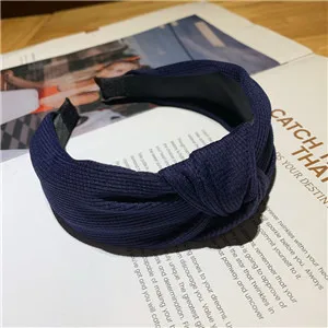 Blue Модные неоновые цветные тканевые женские повязки для волос с бантиком для девушек женские аксессуары для волос - Цвет: Blue