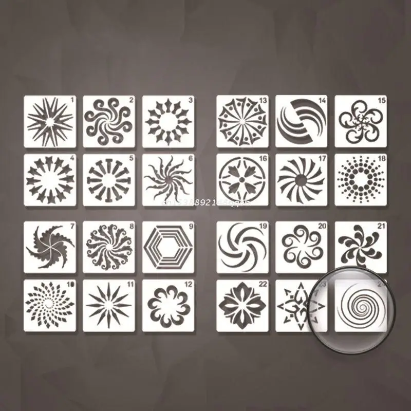 

24pcs Mandala DIY Painting Drawing Templates Ruler Stencil Scrapbooking Writing Tools Crafts Art Projects Dropship