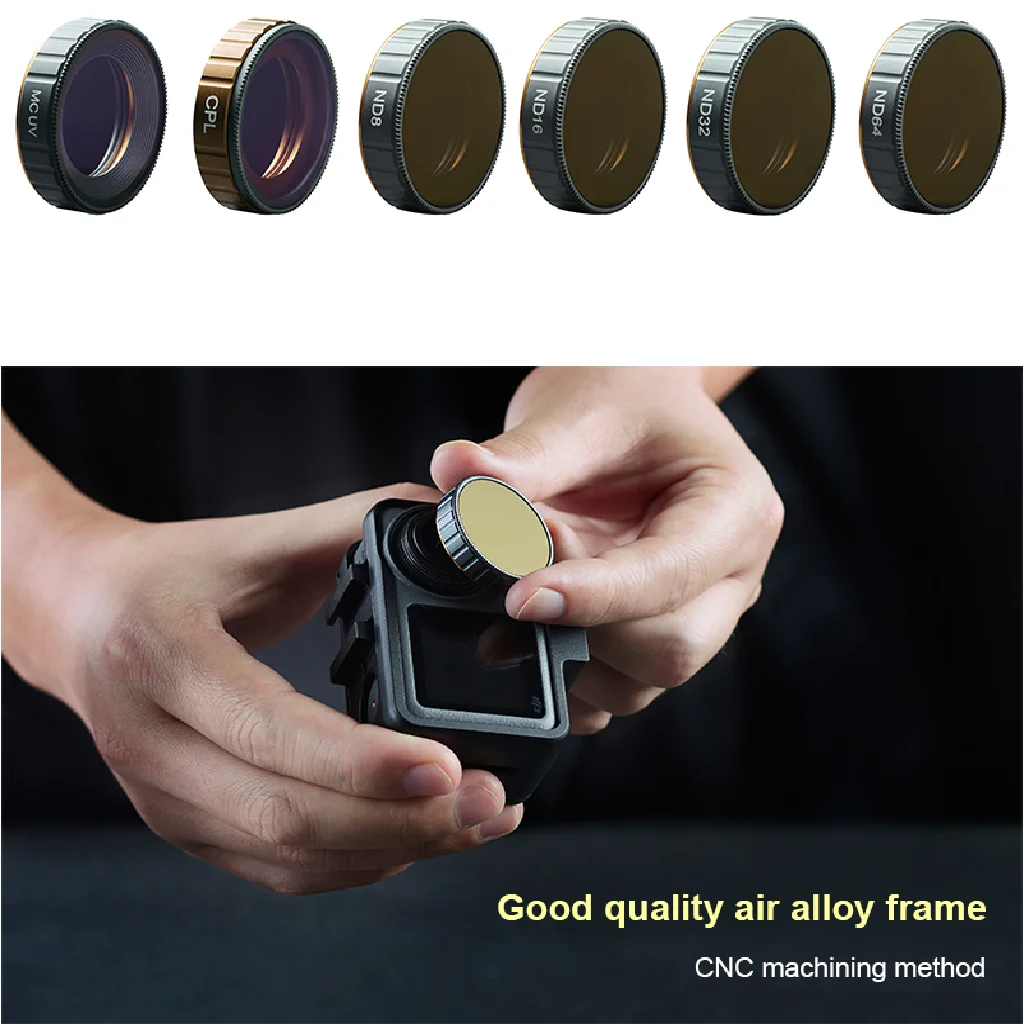 

6-Pack Action Camera Lens Filters for DJI OSMO ACTION, ND-4, ND-8, ND-16, ND-32, CPL, UV Filter Kit