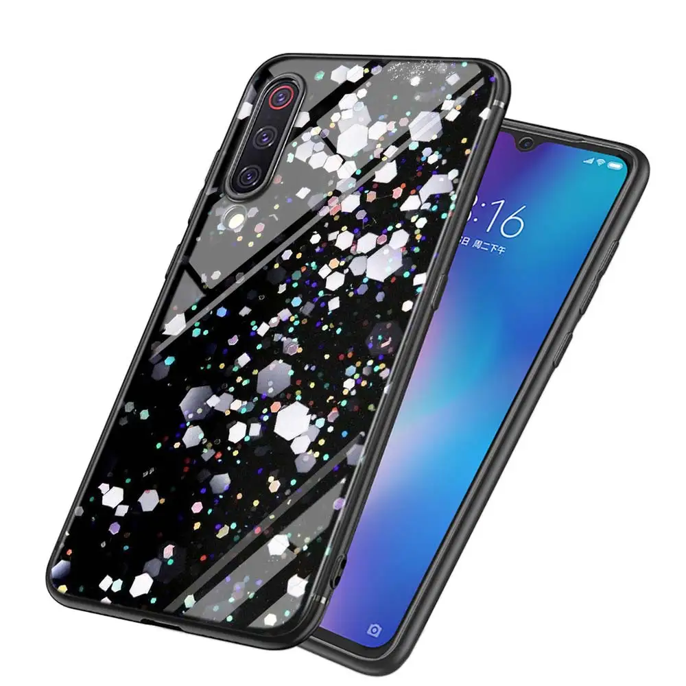 Черная крышка звездного неба, следовании арт для Xiaomi Mi A1 A2 A3 5X6X6 8 9 Lite CC9 F1 9T 9TPro играть глянцевый чехол для телефона