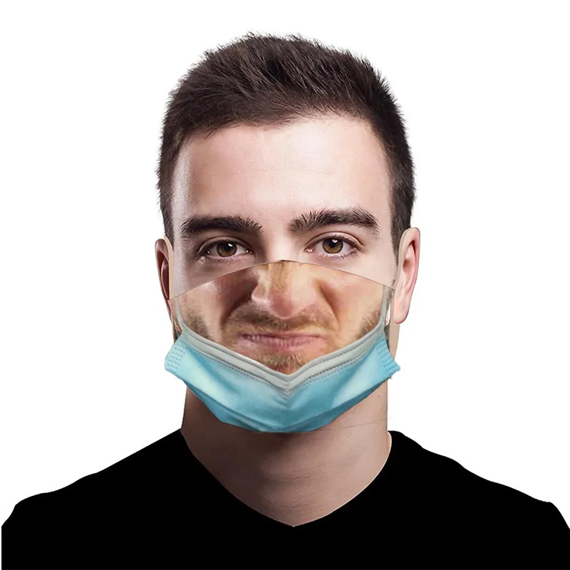 

Adult Halloween Face Mouth Masks Sunscreen Funny 3d Printed Washable Reusable Cloth Face Mask Adjustable Outdoor Mascarillas