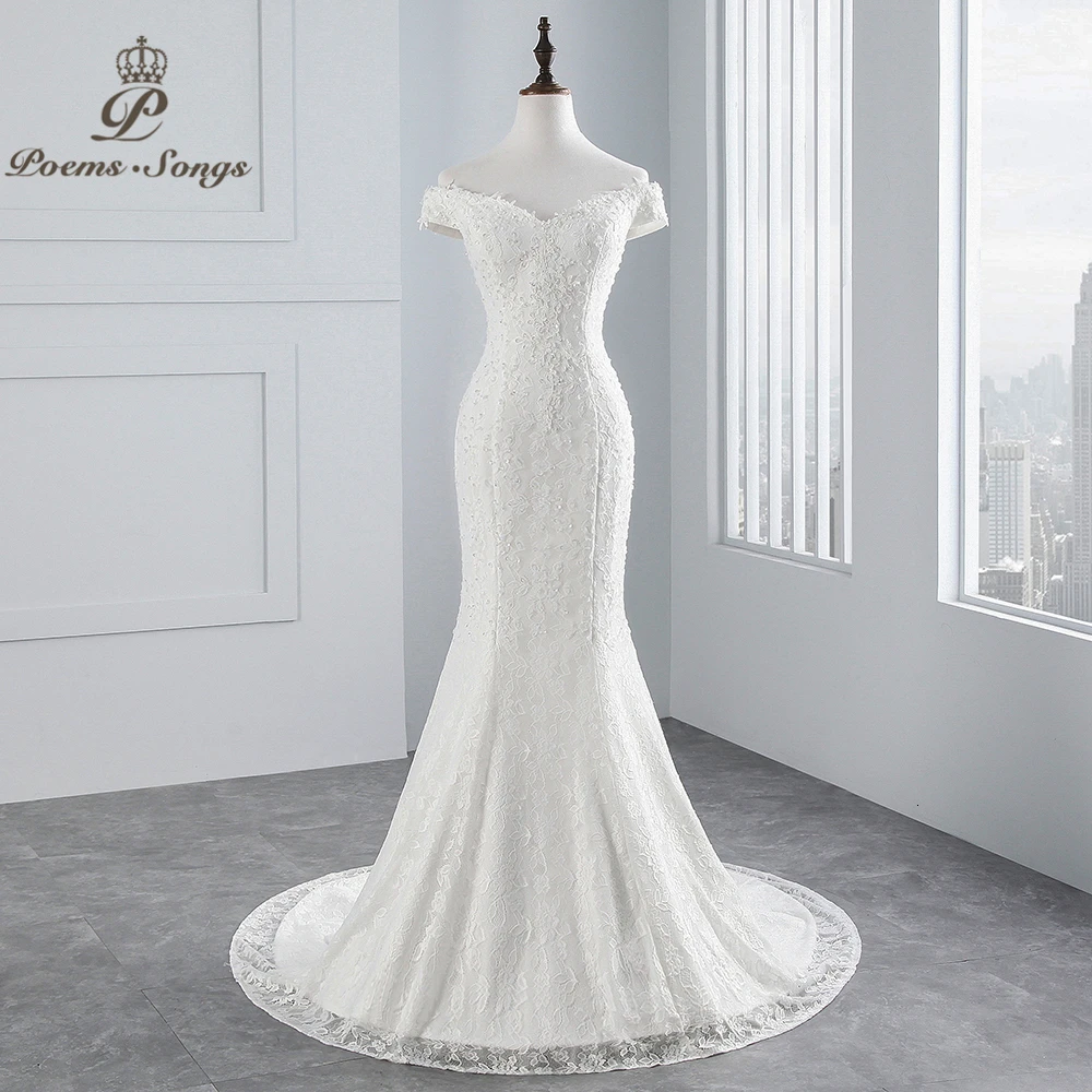 Стихи песни стиль красивый цветок кружева свадебное платье Vestido de noiva Русалка свадебное платье robe mariage 520