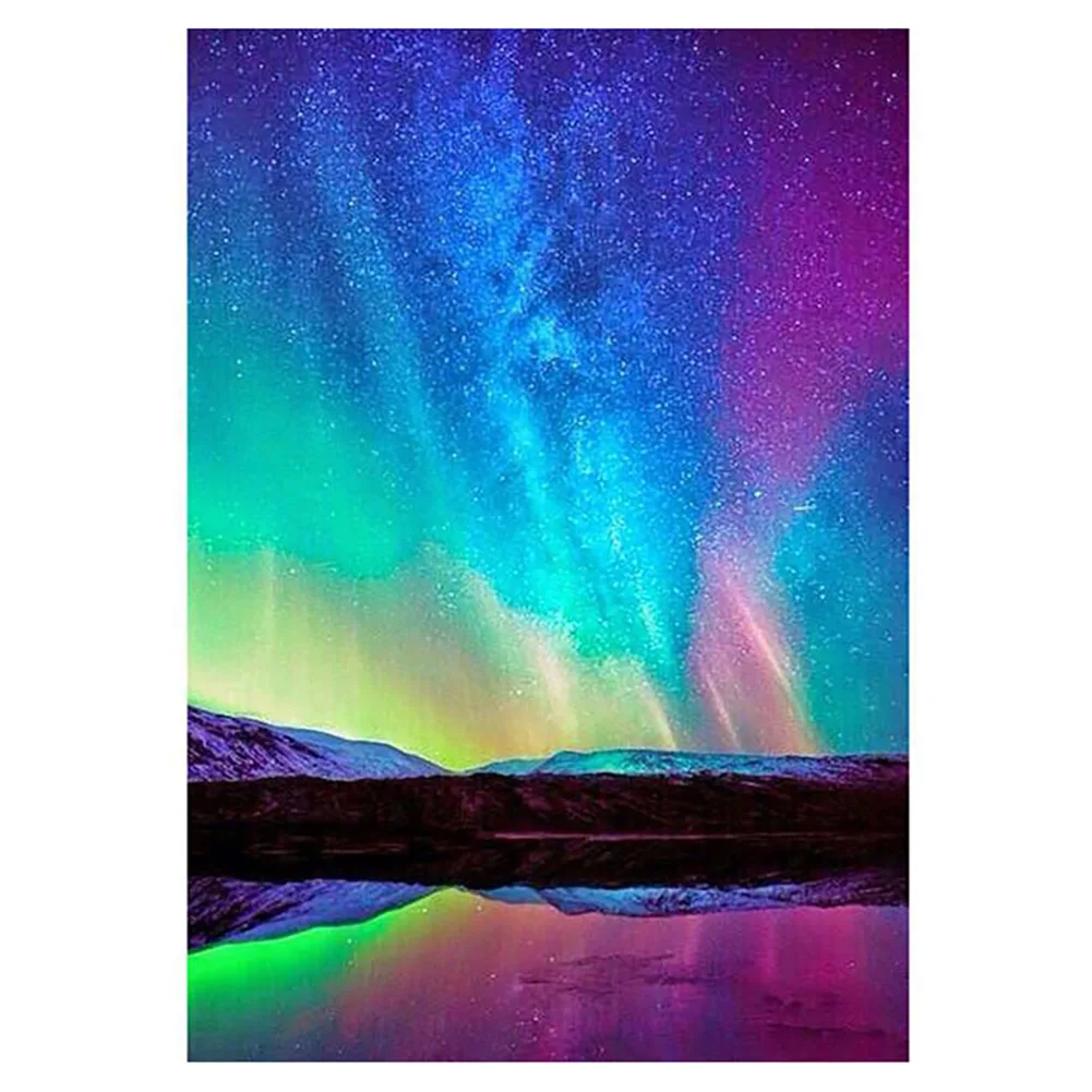 

Vesteen 5D Diamond Painting Moon Night Aurora Tree Full Drill Embroidery Picture Delivers DIY Art Crafts Home Decor Gift 30x40cm