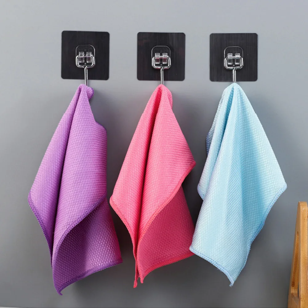 

Glass Cleaning Cloth Dishcloth Lint Free For Windows Cars Kitchen Mirrors Traceless Reusable Fish Scale Rag Polishing Microfiber