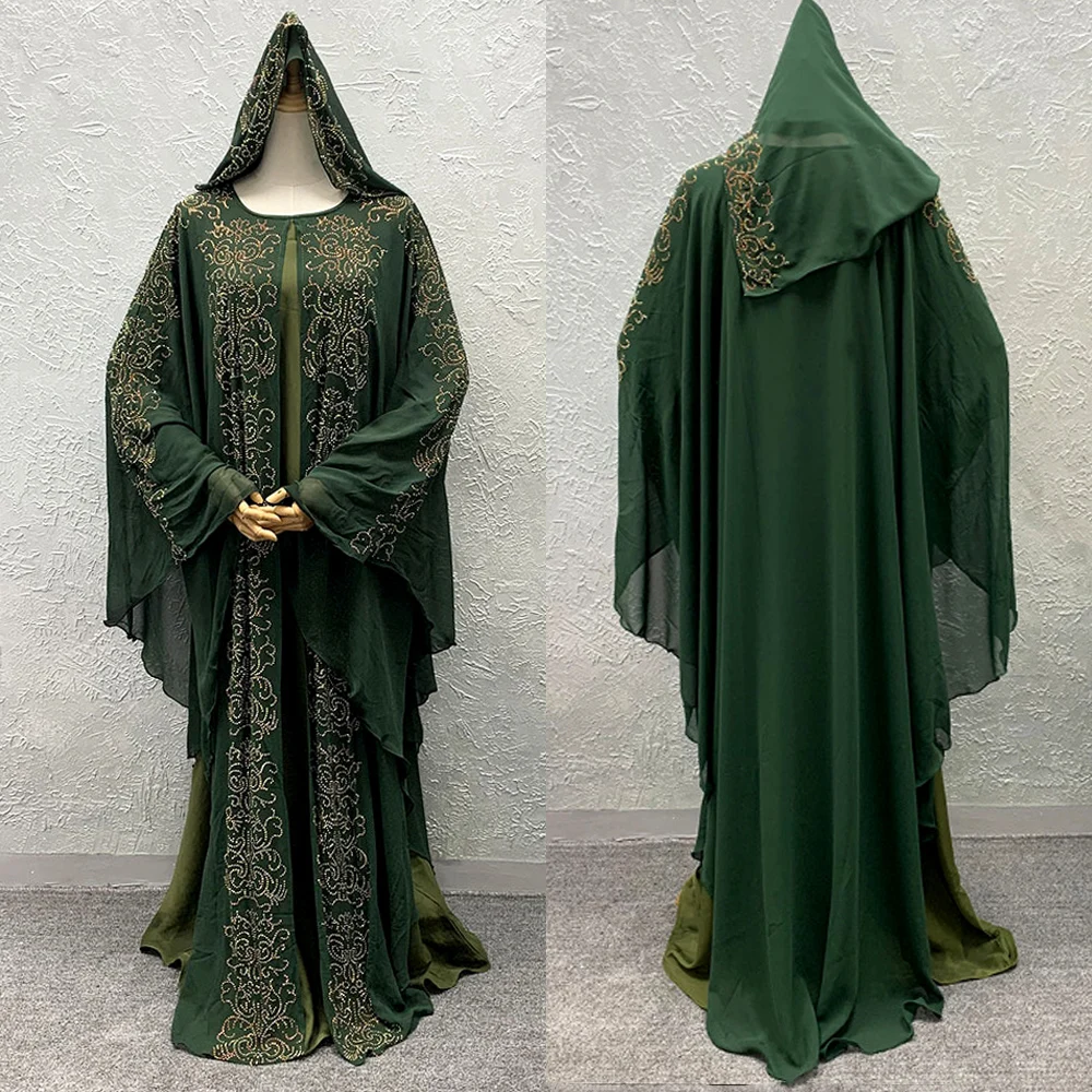 Модное Длинное Платье абайя в мусульманском стиле комплект из двух предметов 2020
