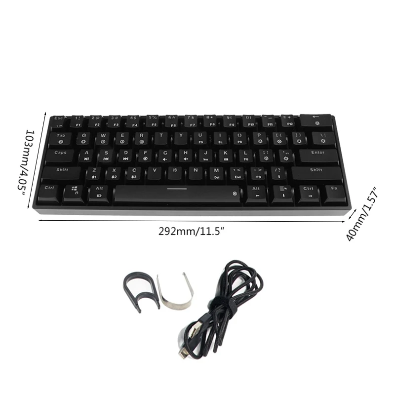

RGB LED Backlit Wired Bluetooth-compatible 5.0 Wireless Dual Mode Mechanical Keyboard,Portable Compact Waterproof Mini Gaming 61