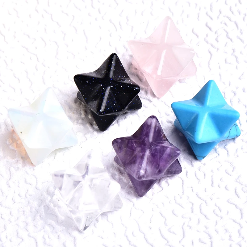 1PC Natural Crystal Merkaba Raw Crystals Magic Restoration Wicca Healing Stone Quartz Home Decor Crafts Men Women Jewelry Gifts - купить по