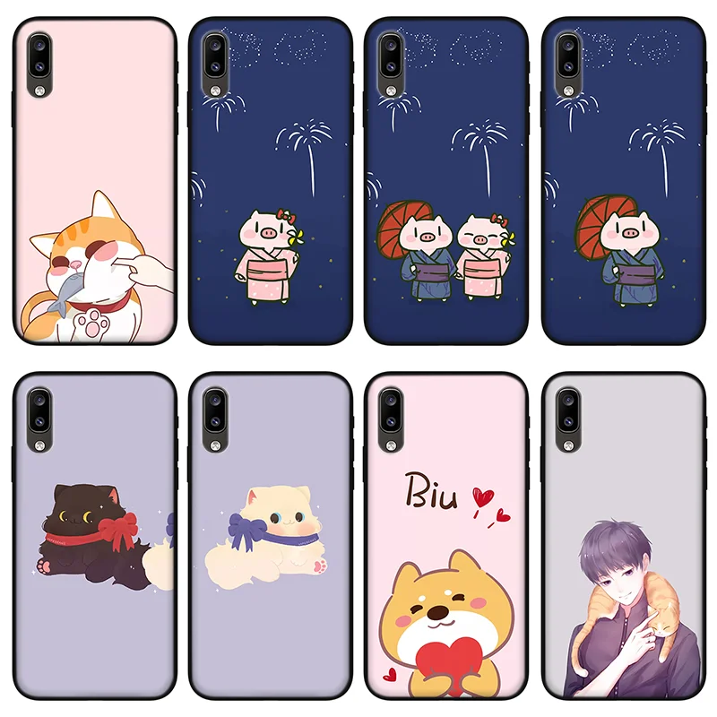 

Kitten couple phone case Xiaomi mi 9 lite redmi K30 K40 7A 8A 9A 9C Silicone case for Redmi Note 9s 8T 7 8 9 5 Pro