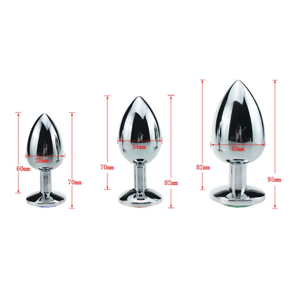Интимная металлическая Анальная пробка с кристаллами ювелирные изделия гладкая