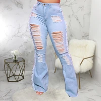 side tassels patchwork women y2k denim trouser spring summer festival clothes hippie hollow out stretchy flare bell bottom pant