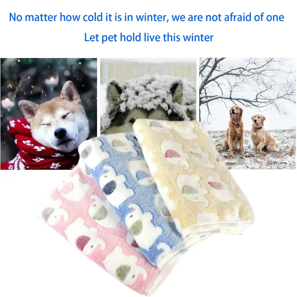 

3pcs Soft Fluffy Premium Fleece Paw Bone Print Warm Flannel Pet Blankets Super Throw for Dog Puppy Cat Pets Accessories