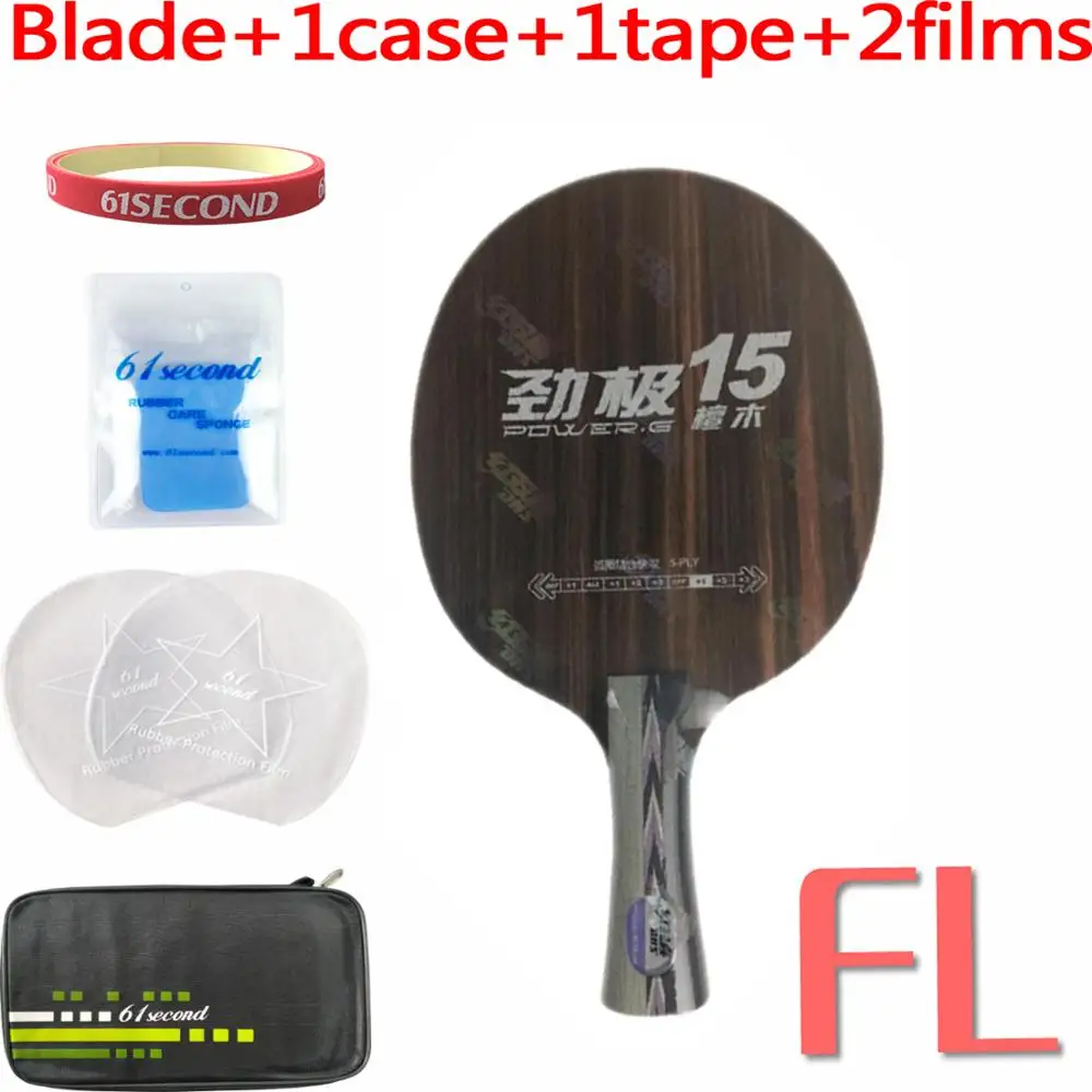 FL with F 1 case DHS power G15 PG15 черное лезвие для настольного тенниса пинг понг для настольного тенниса ракетка Летучая мышь - Цвет: FL with F 1 case