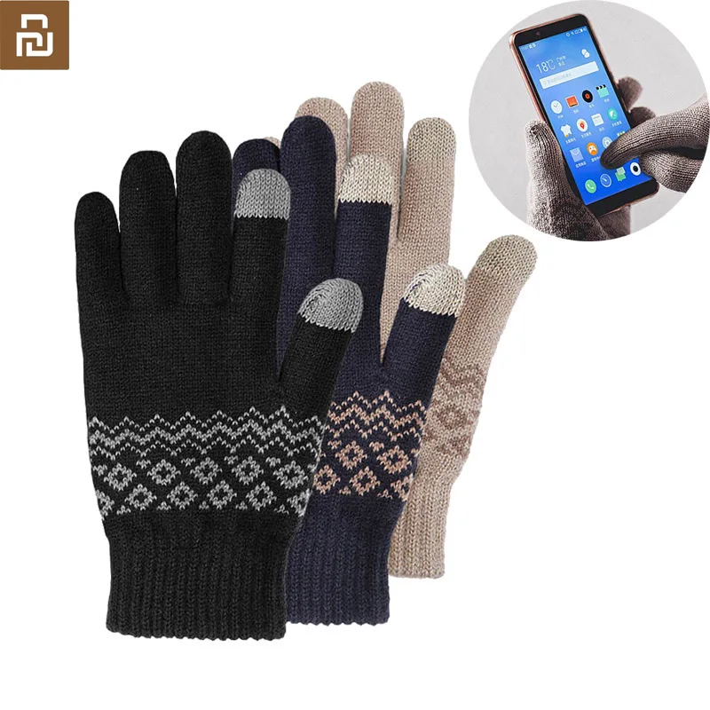 Перчатки Youpin для сенсорного экрана женщин и мужчин зимние теплые перчатки
