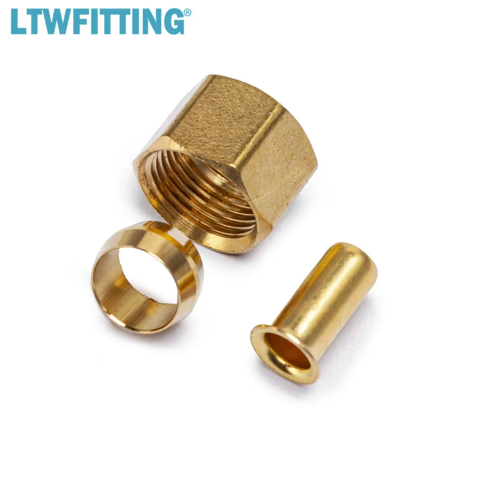 LTWFITTING Value Pack 3/8 &quotOD латунная компрессионная вставка рукав металлический ободок