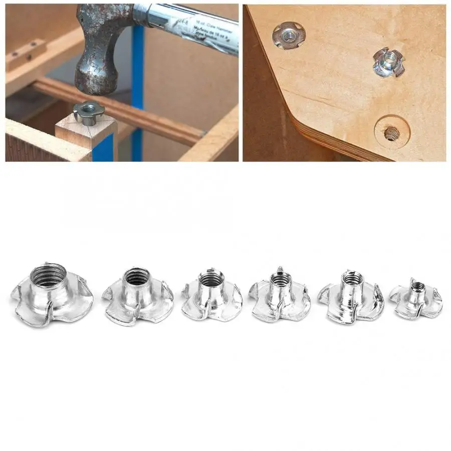 Гайка тройник 120 шт. набор гаек тройников из углеродистой стали оцинкованная