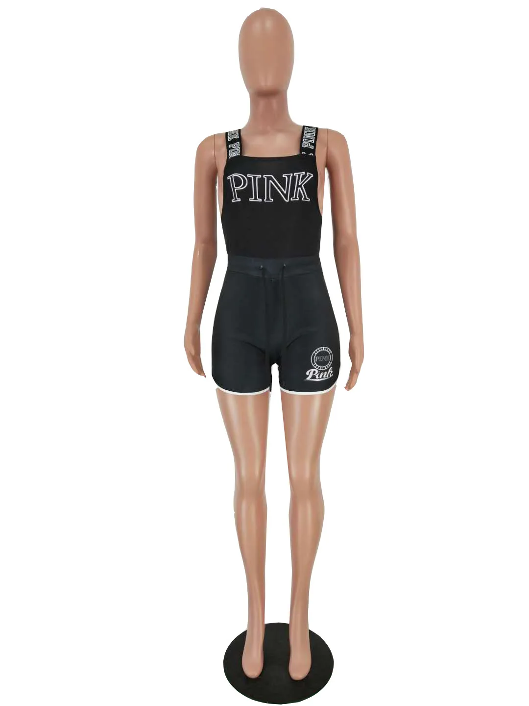 

Hot Sale Letters Design Street Style Women Clubwear Playsuits Fashion Casual Sexy Tight Shorts Sports Catsuits 2020 new