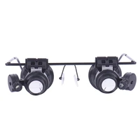 20x headband glasses magnifier with led light for watchmaker jewelry optical lens magnifying glasses double eyes glass loupe