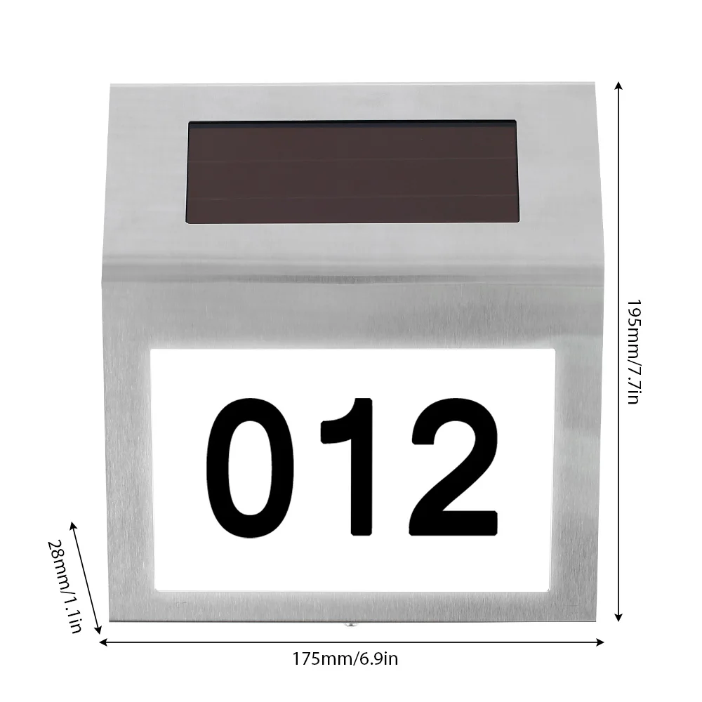 

2pc Solar Powered House Sign Door Number Light Wall Plaque Doorplate Modern Lamp Waterproof Door Plate Home Address Display Lamp