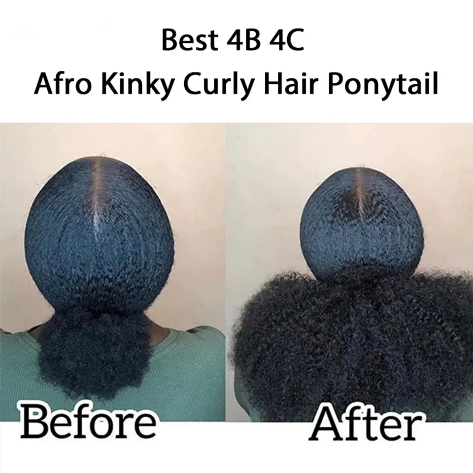 Афро кудрявый конский хвост Remy охватывающий кулиску удлинитель конского хвоста