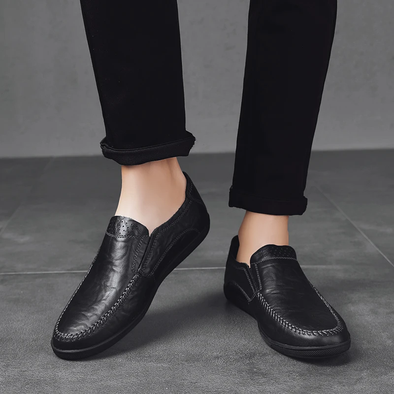 Мокасины мужские из натуральной кожи дышащие повседневные | Обувь