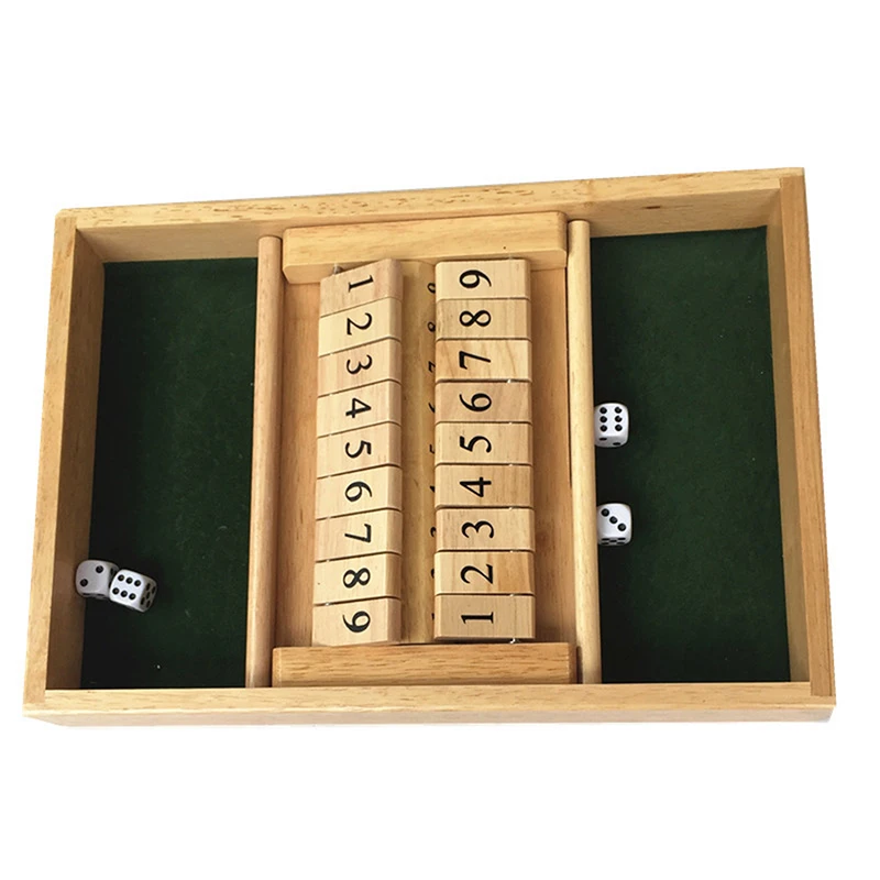 

Wooden Traditional Two Sided 10 Number Pub Bar Board Dice Flop Wood Number Game Toy Party Funny Game Toys