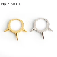 bijox story new punk earrings for women real 925 sterling silver hip hop features geometric anniversary engagement jewelry